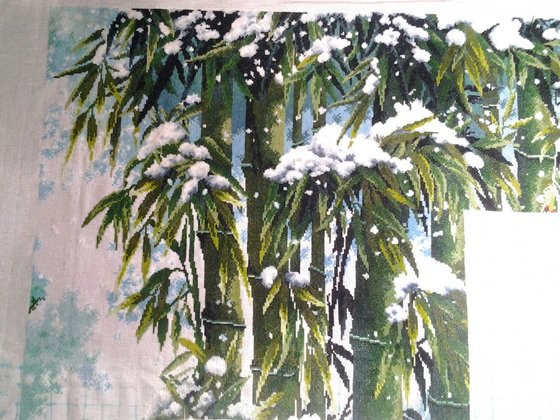 Этап процесса «Бамбук в снегу»