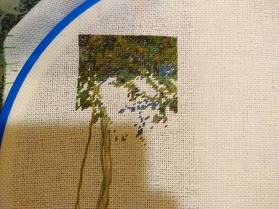 Этап процесса «Натюрморт с розами»