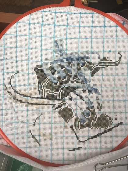 Этап процесса «Baby shoes boy»