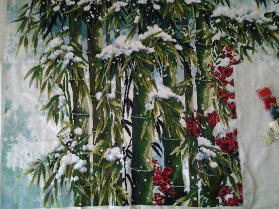 Этап процесса «Бамбук в снегу»