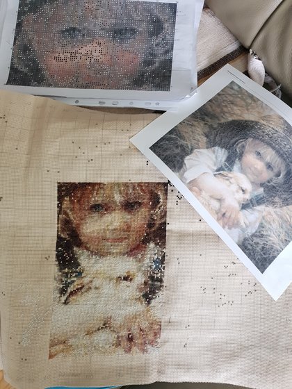 Этап процесса «Мальчик с кроликом»