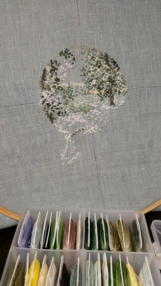 Этап процесса ««Homeward Trail in Winter» или «Зимняя тропинка домой»»