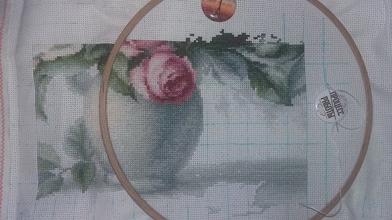 Этап процесса «Этюд с чайными розами»