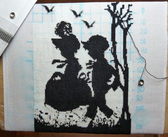 Этап процесса «Монохром. Дети. Прогулка.»