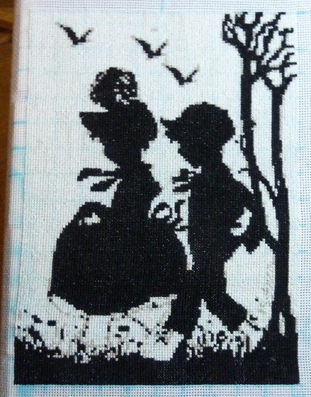 Этап процесса «Монохром. Дети. Прогулка.»