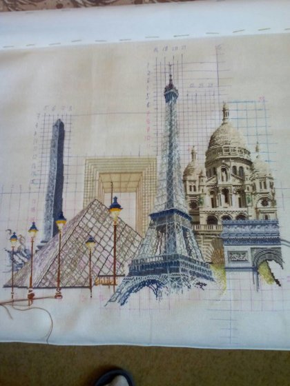 Этап процесса «Париж из серии "Города"»