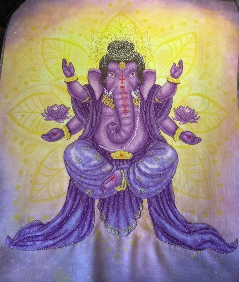 Этап процесса «Сиреневый Ганеша по собственной схеме»