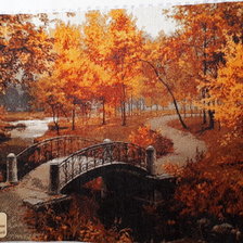 Процесс «Золотая осень (шелк)»