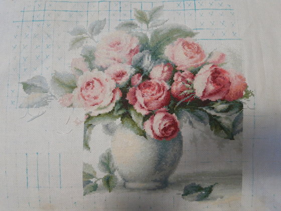 Этап процесса «Этюд с чайными розами»