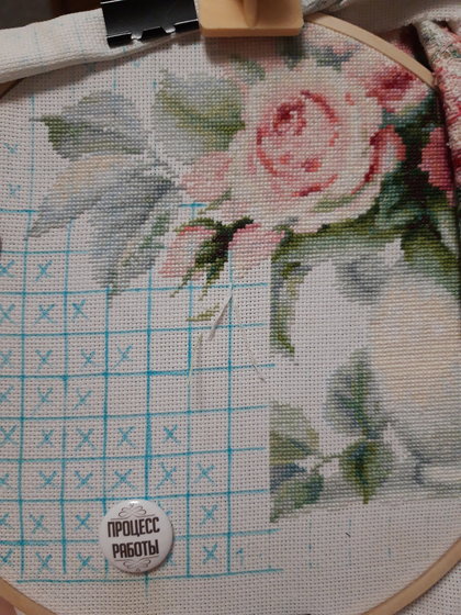 Этап процесса «Этюд с чайными розами»