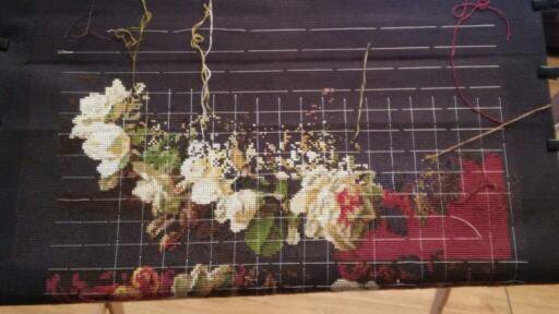 Этап процесса «Сирень и розы»