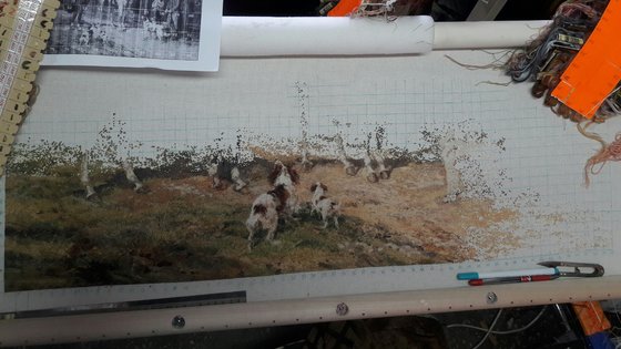 Этап процесса «The prized puppy. Схема Е. Горбаневой, 7слоников.»