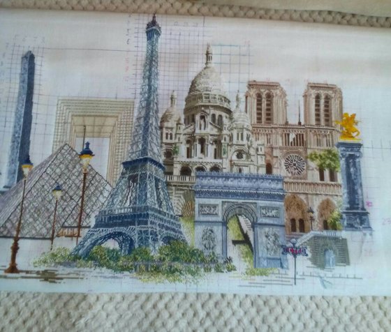 Этап процесса «Париж из серии "Города"»