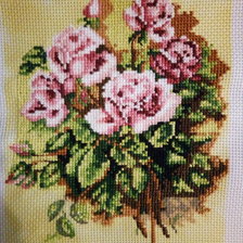 Процесс «вышивка крестом “ Букет роз ”»