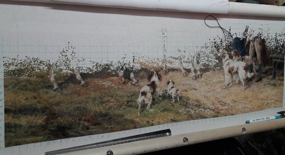 Этап процесса «The prized puppy. Схема Е. Горбаневой, 7слоников.»