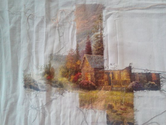 Этап процесса «Томас Кинкейд "Mountain paradaise"»