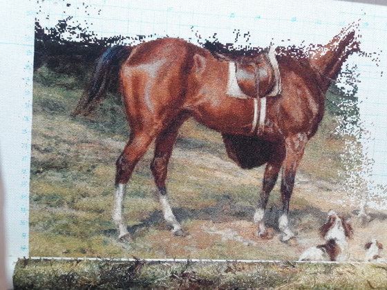 Этап процесса «The prized puppy. Схема Е. Горбаневой, 7слоников.»