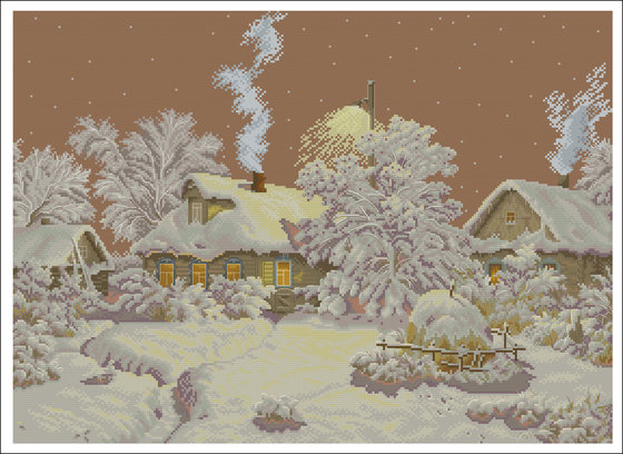 Этап процесса «Зимняя деревня»