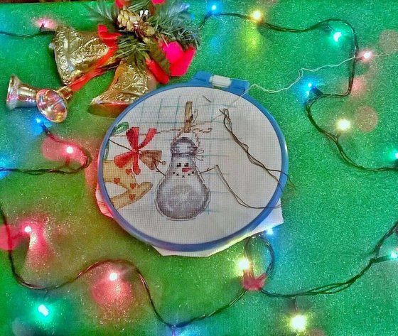 Этап процесса «Праздничная гирлянда»