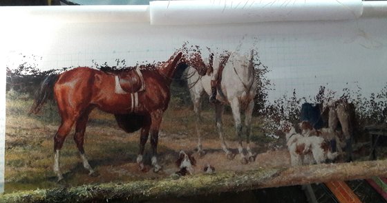 Этап процесса «The prized puppy. Схема Е. Горбаневой, 7слоников.»