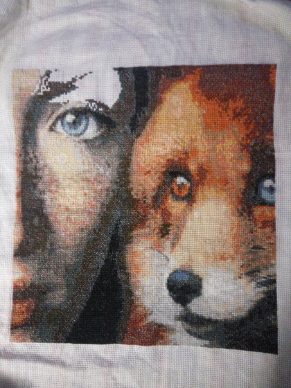 Этап процесса «Девушка и лиса»