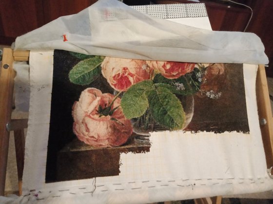 Этап процесса «ГК S1105 "Розы в стеклянной вазе"»