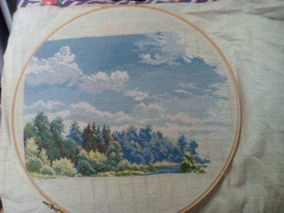 Этап процесса «Березы у реки»