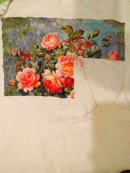 Этап процесса «Натюрморт с розами»