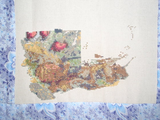 Этап процесса «Мышка в шиповнике»