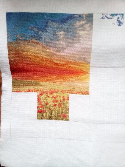 Этап процесса «Рассвет над маковым полем»