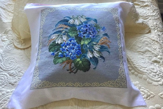 Этап процесса «Гортензия и подснежники»