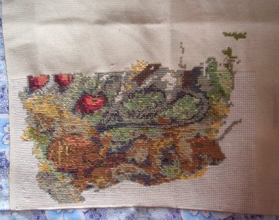 Этап процесса «Мышка в шиповнике»