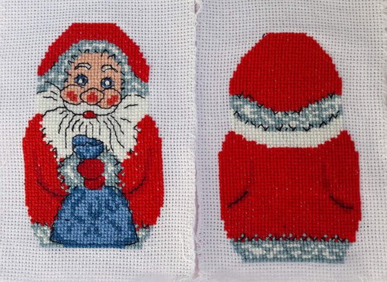 Этап процесса «Ёлочная игрушка «Дед Мороз»»