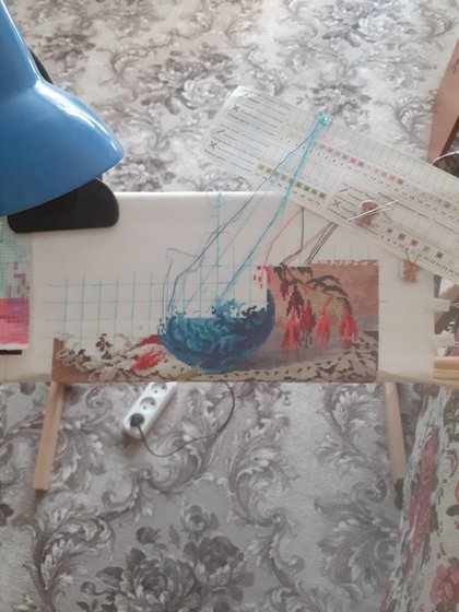 Этап процесса «Розы и фуксии»