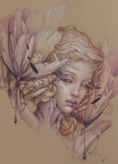 Этап процесса «Цветочная девушка»