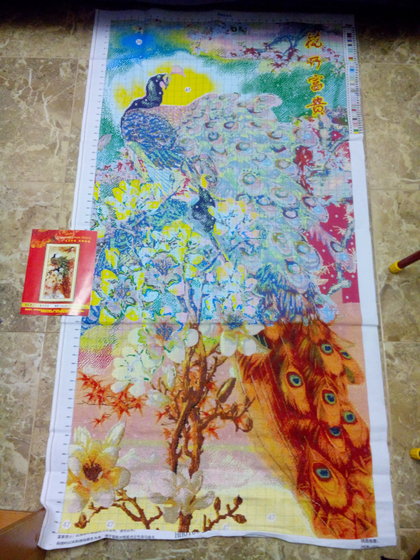Этап процесса «Китайская вышивка Павлины»