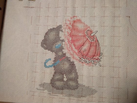 Этап процесса «Тедди с зонтиком»