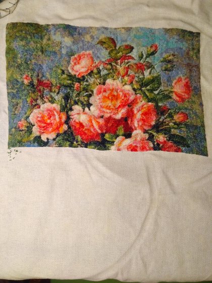 Этап процесса «Натюрморт с розами»