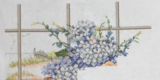 Этап процесса «Гортензии и ракушки»