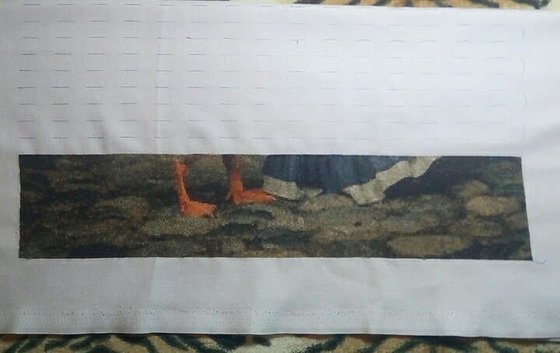 Этап процесса «Дівчинка і гусак»