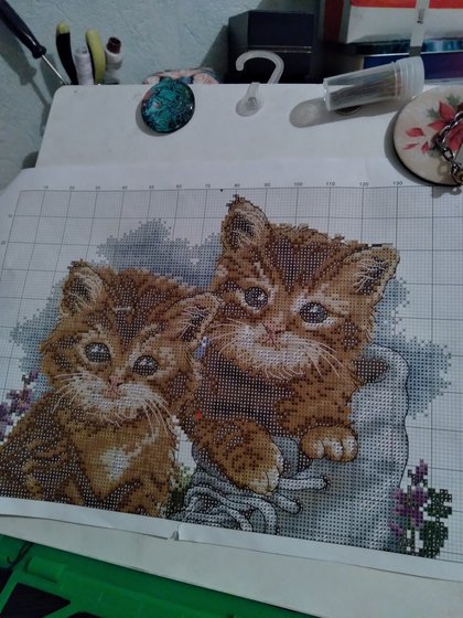 Этап процесса «Подушечка для внучки.»