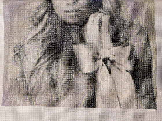 Этап процесса «Девушка с бантом»