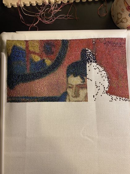 Этап процесса «Пикассо. Любительница абсента»