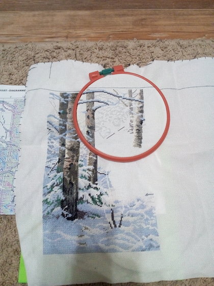 Этап процесса «Олени в лесу»