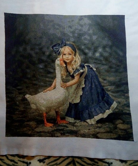 Этап процесса «Дівчинка і гусак»