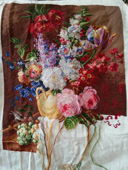 Этап процесса «Натюрморт с птицей»