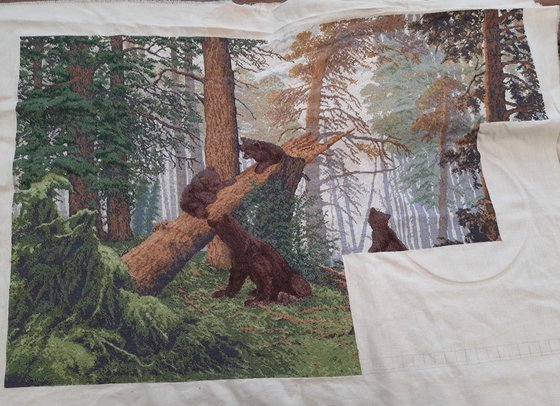 Этап процесса «утро в сосновом лесу»