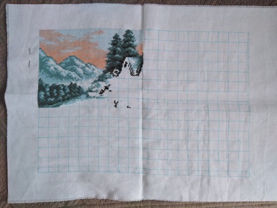 Этап процесса «Зимний пейзаж»