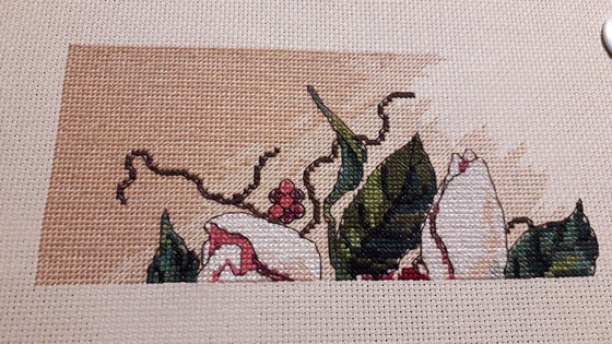 Этап процесса «Ваза с магнолиями»