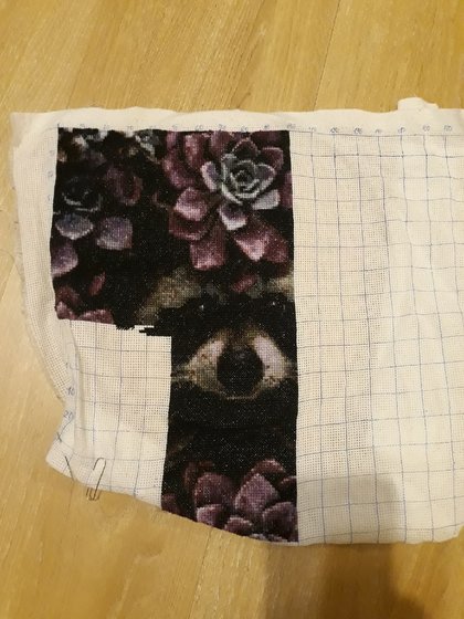 Этап процесса «енот в цветах»